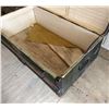 Image 7 : Vintage Flat-Top Canvas & Wood Steamer Trunk – 13.5”H x 35.5”L x 19.5[x=#