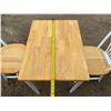 Image 2 : Small Kitchen Table Set - Table (29”H x 32”L x 23.5”W) & (2) Chairs (36[x