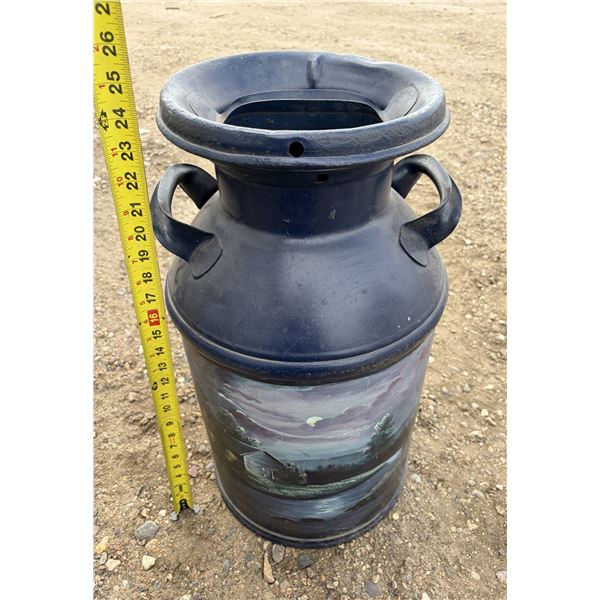 Painted Metal Cream Can