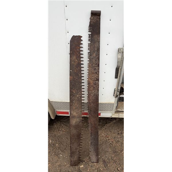 (2) Vintage Antique Logging Saw Blades