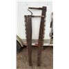 Image 1 : (2) Vintage Crosscut Logging Saw Blades w/ Wooden Handles