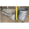 Image 1 : Vintage Galvanized Metal Coal Scuttle Bucket & Cylinder