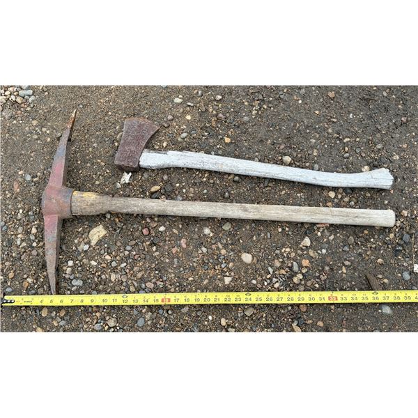 Vintage Pickaxe & Hand Axe