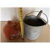 Image 1 : Galvanized Bucket & Red Metal Gas Can