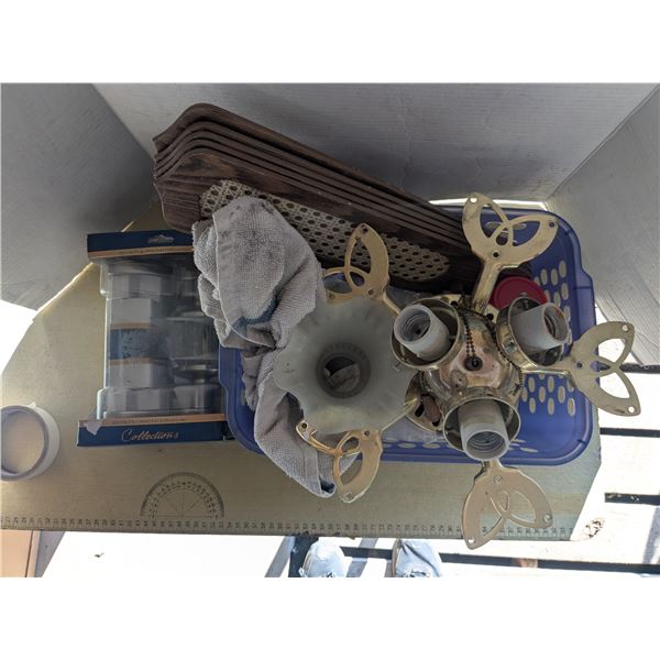 Ceiling fan, dissasembled with new in box door lever