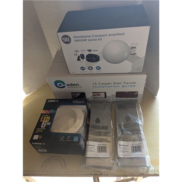 Home improvement lot, LED light, stair treads, etc, all new in box