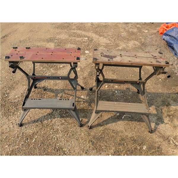 2 portable workcentre and vice work benches