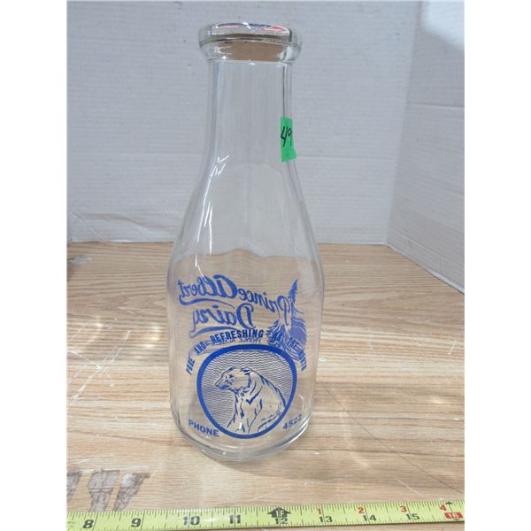 Large Prince Albert Dairy Milk Bottle with Polar Bear 10'' Tall