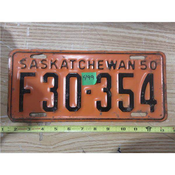 1950 Sask license Plate (Farm)