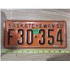 Image 1 : 1950 Sask license Plate (Farm)