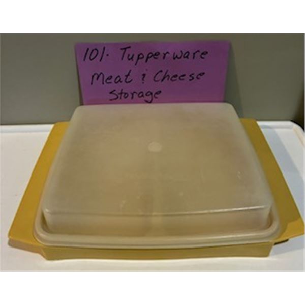 Vintage Tupperware Container for Meat & Cheese Divided Storage with Lid