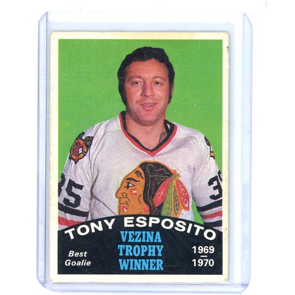 1970-71 O-Pee-Chee TONY ESPOSITO Vezina Trophy Winner Puzzle Back Card #250