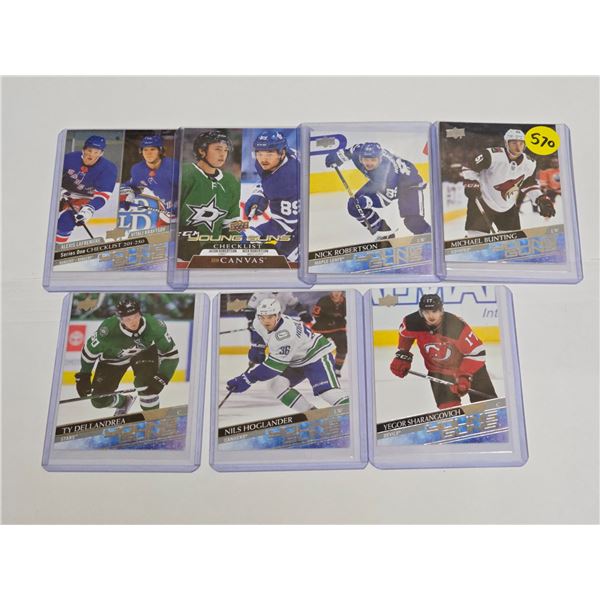 (7) 2020-21 Upper Deck Young Guns Hockey Cards