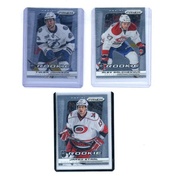 (3) 2013-14 Panini Prizm Rookie Cards – JOHNSON #287, GALCHENYUK #251, STAAL #219