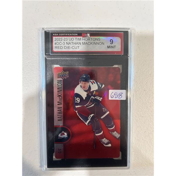 Nathan Mackinnon - Red Die-Cut Hockey Card - Graded Mint