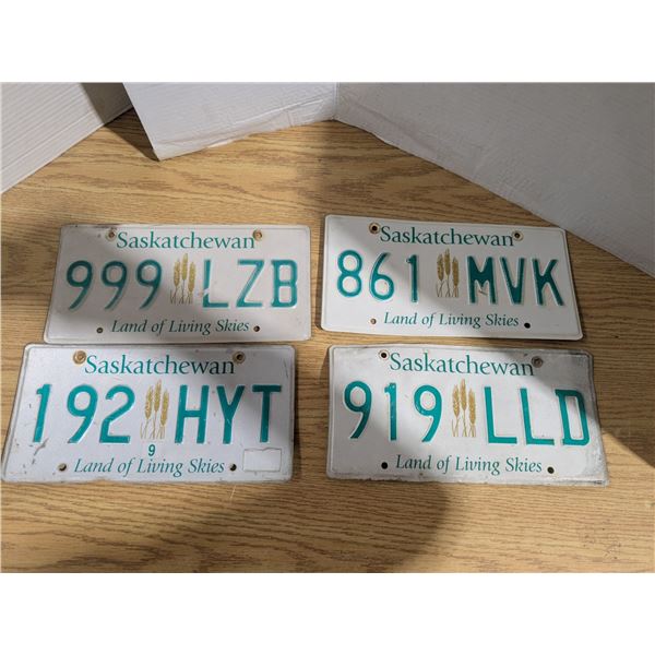 (4) Saskatchewan License Plates