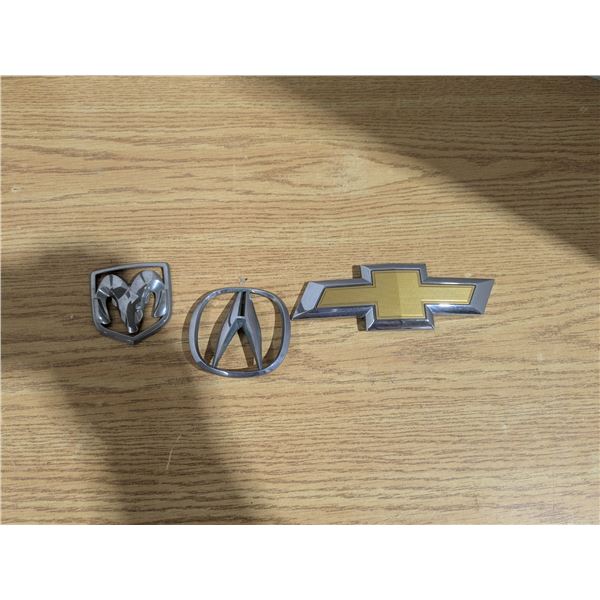 Dodge, Chevy, and Accura Emblems