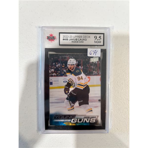 Jakub Lauko - Young Guns Rookie Card - Graded Near Gem Mint