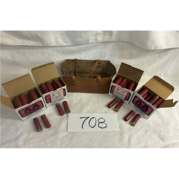 100-12 Ga 2 3/4'' Shot Shells and Leather Carry Case