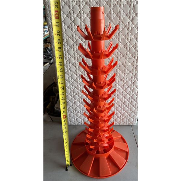 Orange Multi-ties Plastic Bottle Drying Rack.