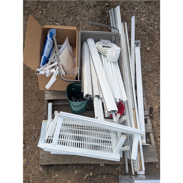 Mixed pallet lot- Brackets, shelving parts, etc