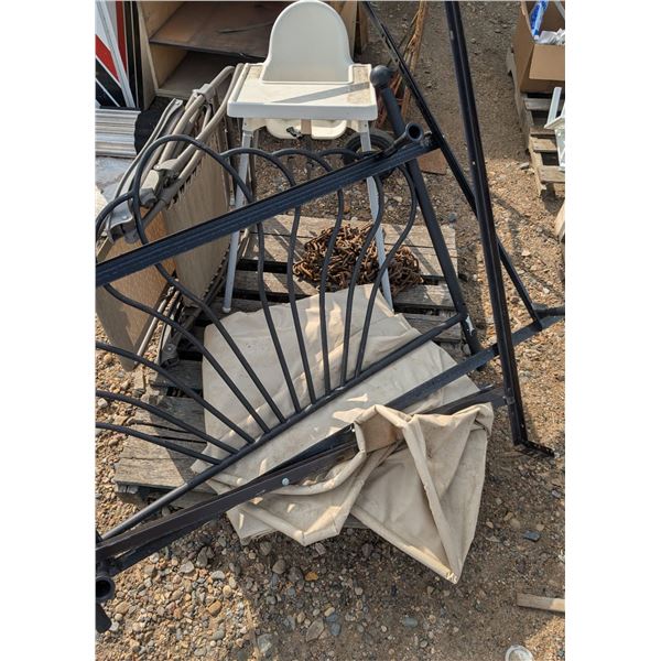 Mixed pallet lot, bedframes, chairs, etc