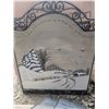 Image 2 : Painted 3pc fireplace screen w/ round fire pit cooking grate