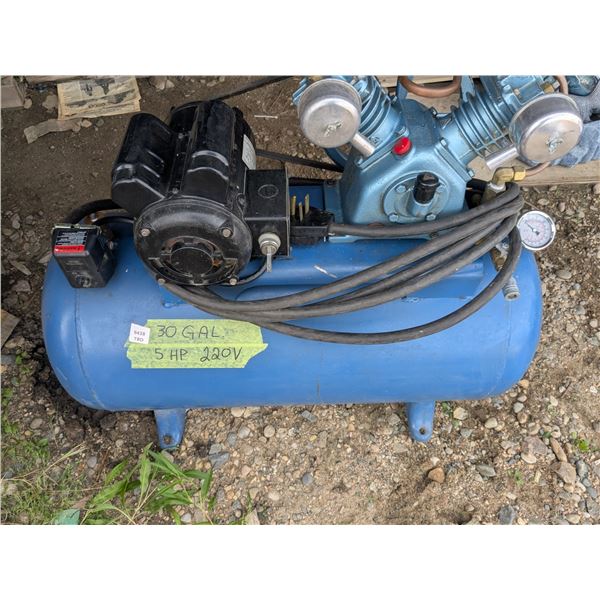 30 gallon, 5 HP, 220V air compressor