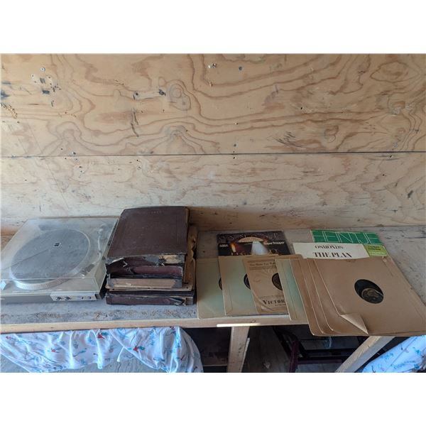 Sony Record Player w/ Record Collection (Binders + Loose) – Not Tested