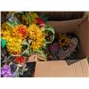 Image 5 : (4) Boxes of Artificial Flowers, Wreath etc.