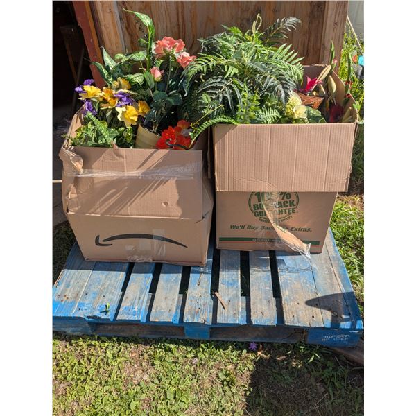 2 XXL Boxes of Artificial Plants and Flowers