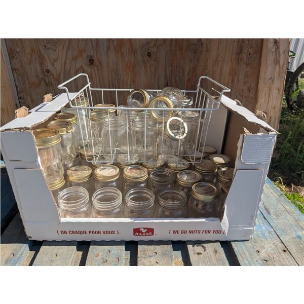 Box of (48) Canning Jars & Lids inc. Standard, Gem, etc.