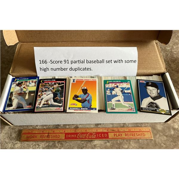 Score 91 partial baseball set with some high number duplicates.