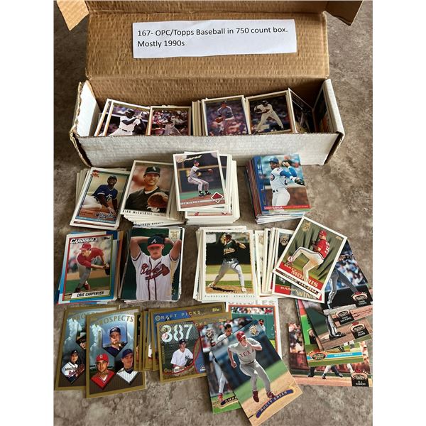 OPC/Topps Baseball in 750 count box. Mostly 1990s