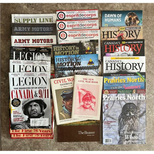 Canadas history magazines. Prairies North, Legion, Military, Beaver.