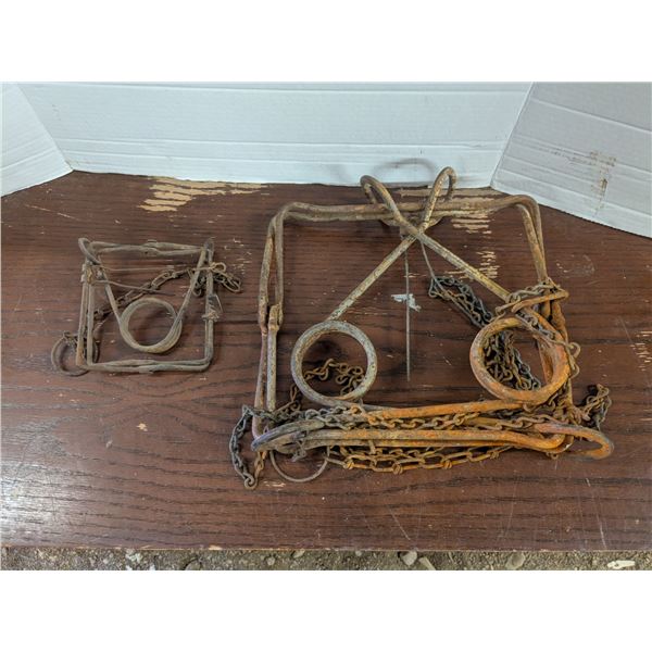 (2) Vintage Conibear Traps – 10” & 4.5”