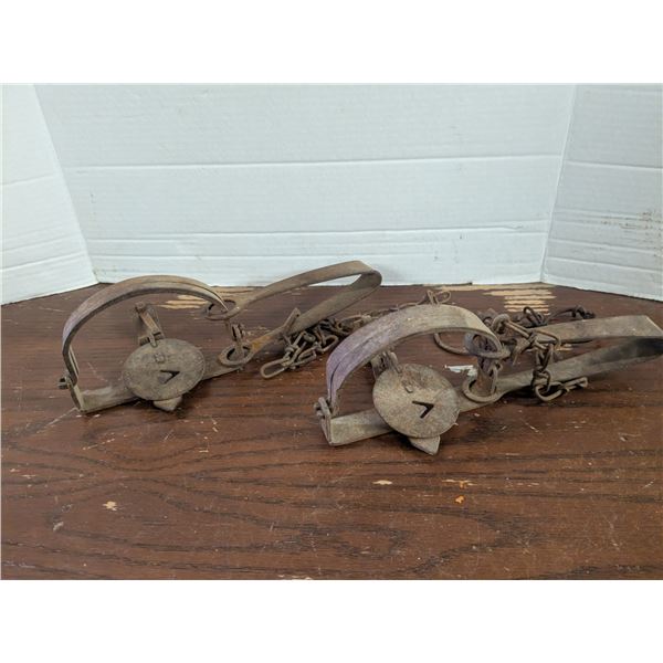 (2) Vintage Animal Traps – 5” Wide