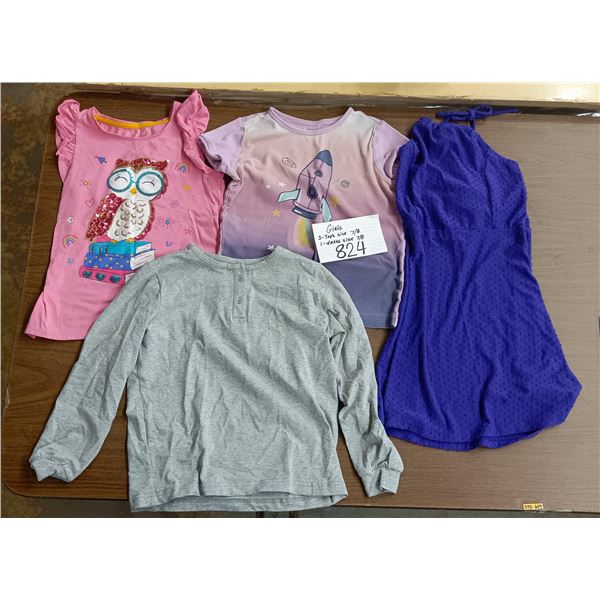 4 Tops size 7-8 and 1 Dress size 7-8