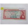 Image 1 : East Caribbean States. 1965 $1. Queen Elizabeth with map of the islands/palm tree with beach. VF.