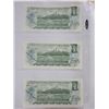Image 2 : Bank of Canada. Set of 3 1973 $1 notes with Consecutive Serial Numbers. Crow-Bouey signatures. AMZ P