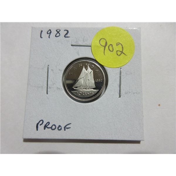 1982 10 Cents. Proof with Ultra Heavy Cameo.