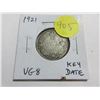 Image 1 : 1921 Canadian Silver 25 Cents. Key Date.