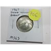 Image 1 : 1967 Diving Bobcat Silver 25 Cents. There is a Die Rotation so that it appears that the Bobcat is Di