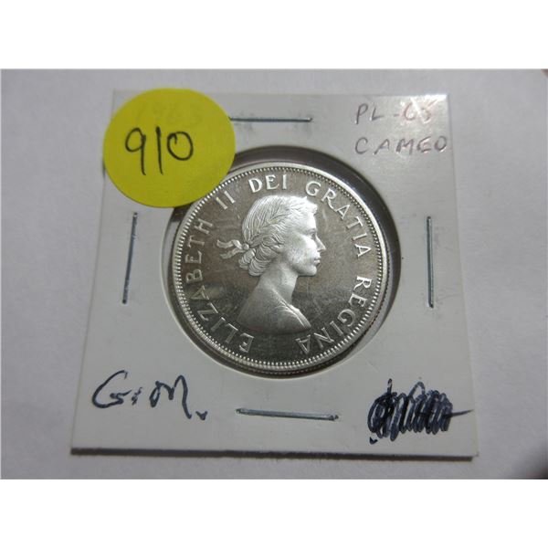 1963 Silver 50 Cents. Proof Like-65 with Cameo. Bright White.
