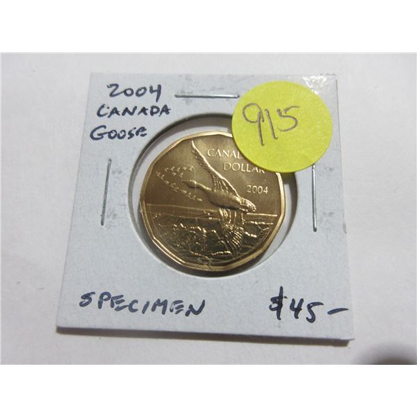 2004 Special Edition Canada Goose Loonie Dollar. Only available in the Specimen set. SP66.