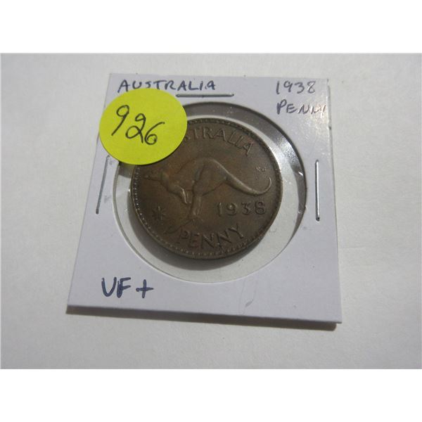 Australia. 1938 Penny. Kangaroo. VF+.