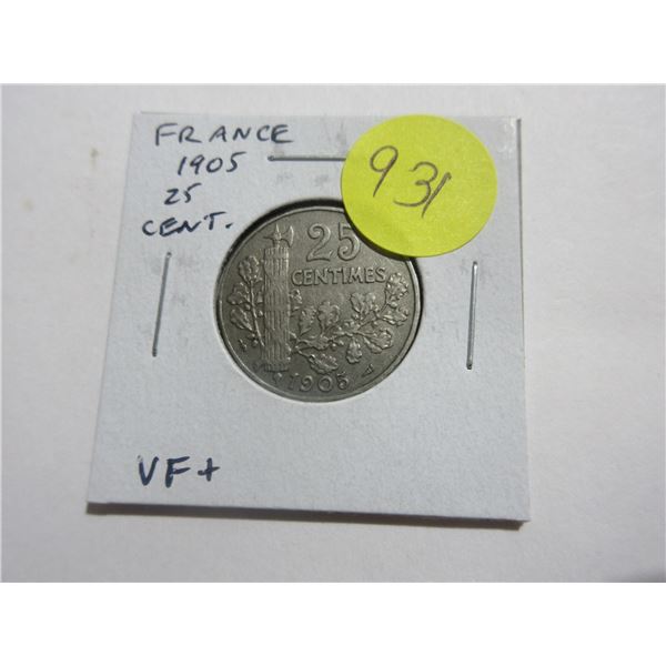 France. 1905 25 Centimes. VF+.