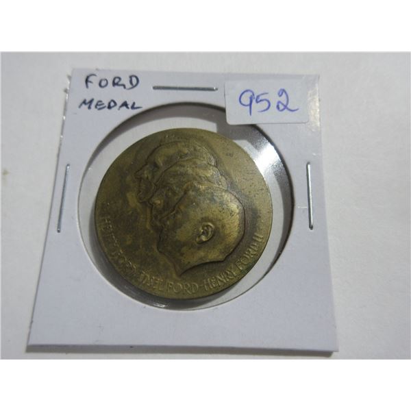 Ford Medal depicting Henry, Edsel and Henry II. Issued in 1953 to celebrate the 50th Anniversary of 