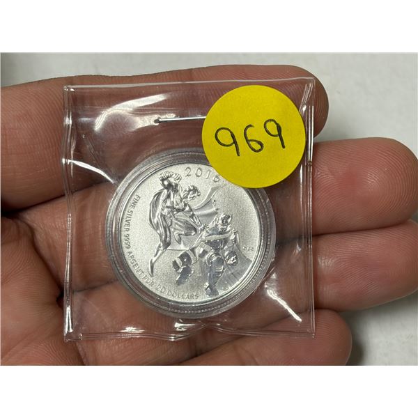 2016 Batman versus Superman $20. 99.99% pure Silver. Specimen.