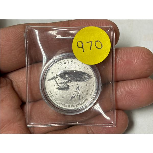 2016 Star Trek $20. 99.99% pure Silver. Specimen.